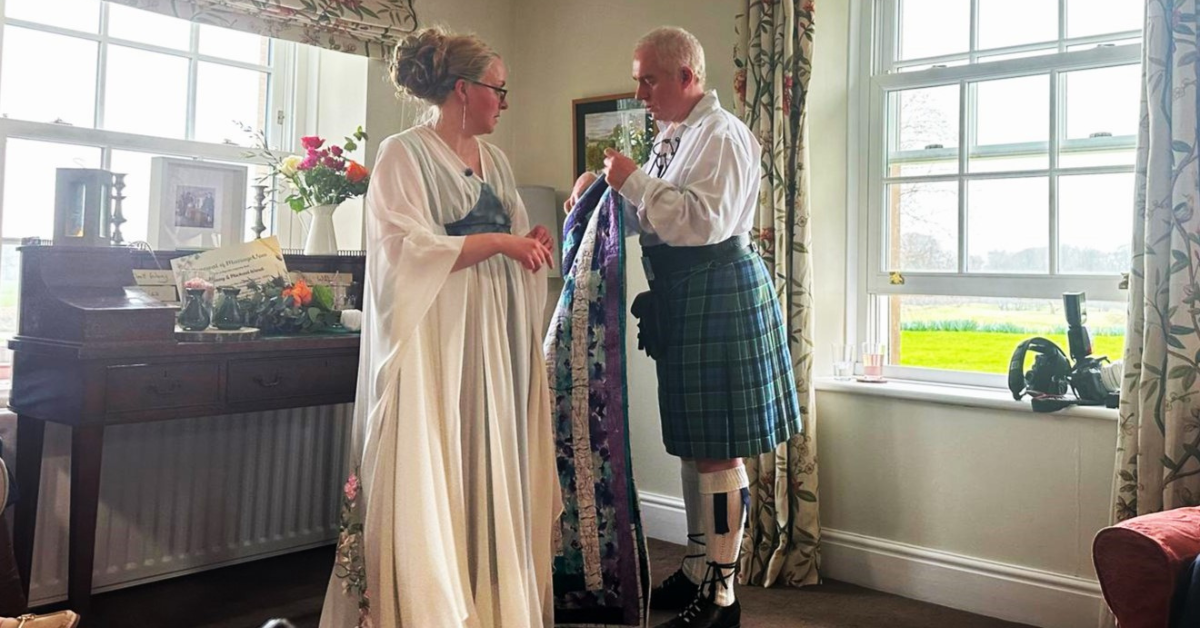 Wrapped in Love: A Beautiful Blanket Ceremony for a Humanist Vow Renewal