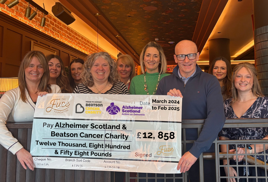 12 Months Of Giving Back £12,858 To Alzheimer Scotland & Beatson Cancer Charity